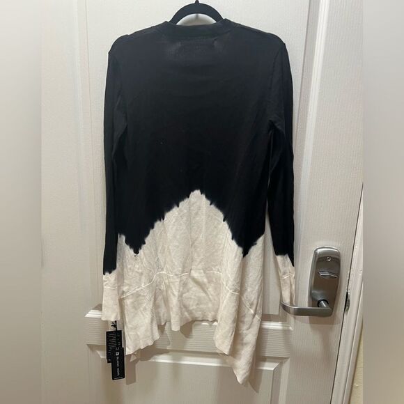 Blanc Noir Dip-Dye Long Cardigan - Black and White size S NWT - Picture 6 of 6